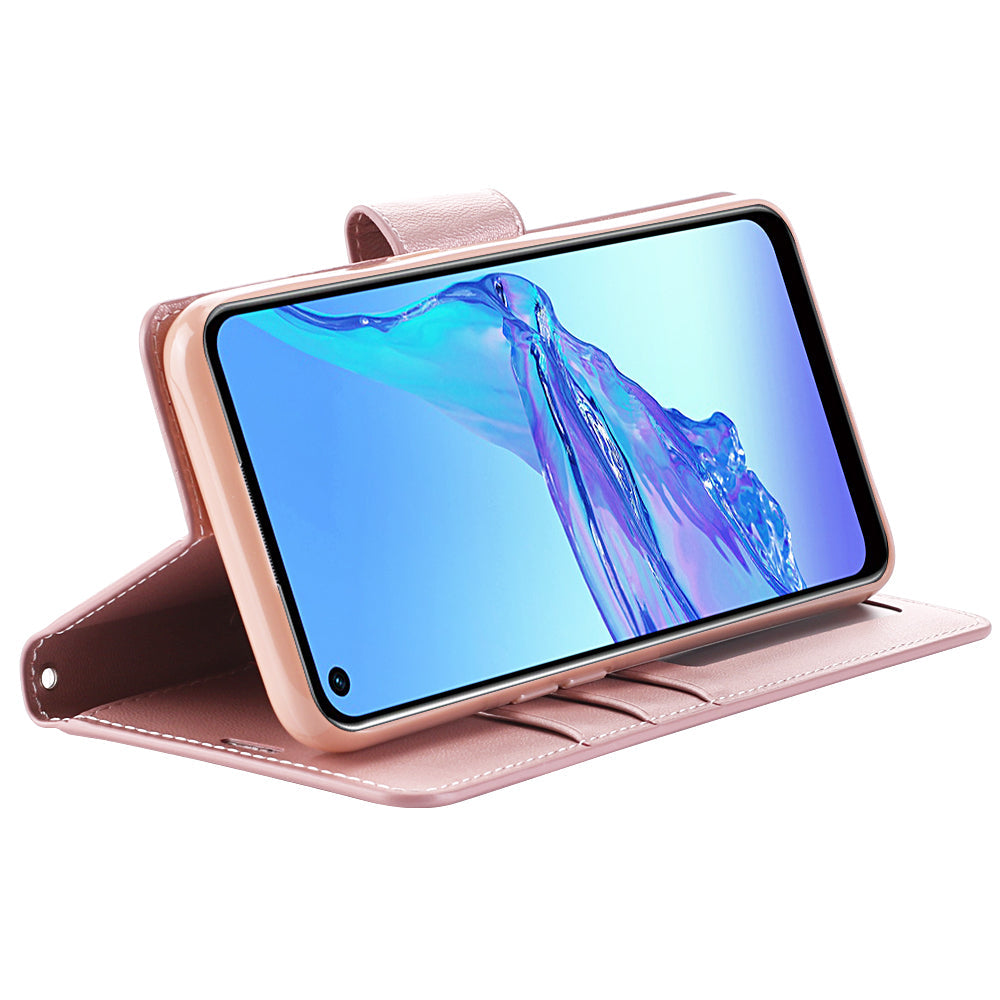Hanman Mill Series Leather Wallet Flip Compatible with OPPO A32 2020 Case