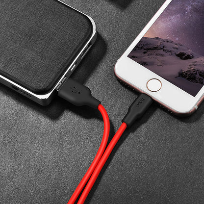 Hoco Silicone USB-A to Lightning Charging Data Cable 2m X21 Plus