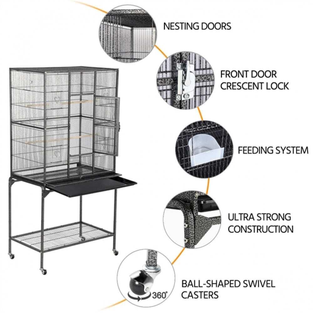 63’’H Large Parrot Cage w/ Stand
