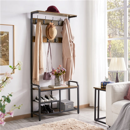 72” H Multifunctional Hall Tree with Bench &amp; Shoe Storage