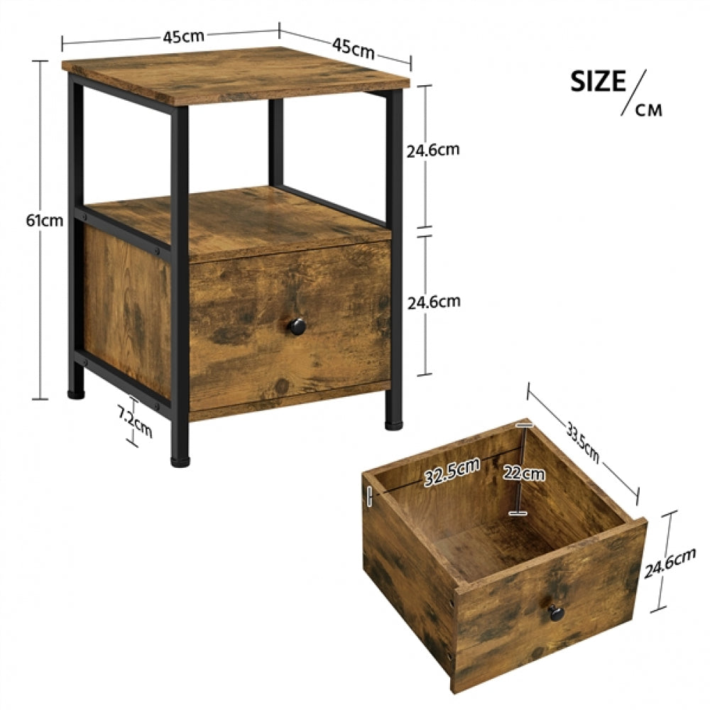 Side Table with Drawer Open Shelf