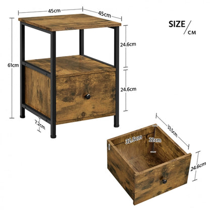 Side Table with Drawer Open Shelf