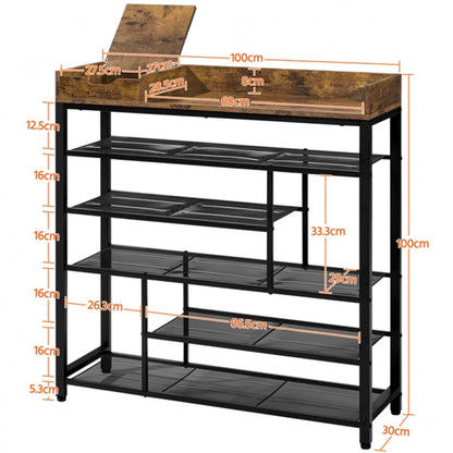 Shoes Rack Shelf Organizer Entryway Shoes Shelf 6-Tier