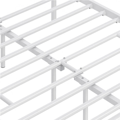 Metal Platform Bed Frame with Vintage Headboard and Footboard