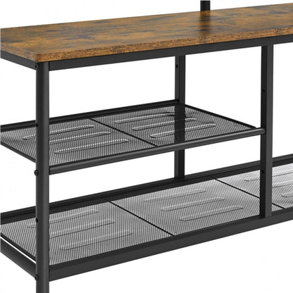 Six-in-one Hall Tree with Shoe Storage Bench/ Mirror/ Storage Bag/ Coat Rack