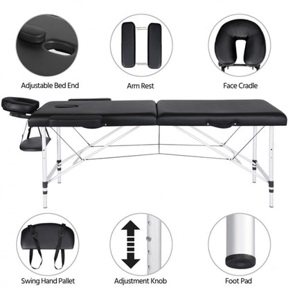 Portable 2 Fold Aluminum Massage Bed