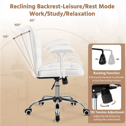 Mid-Back PU Leather Office Task Chair Computer Chair
