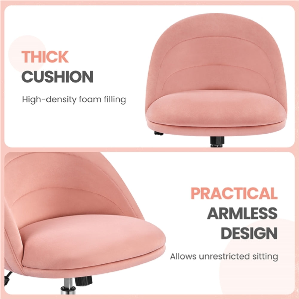 Modern Velvet Armless Desk Chair