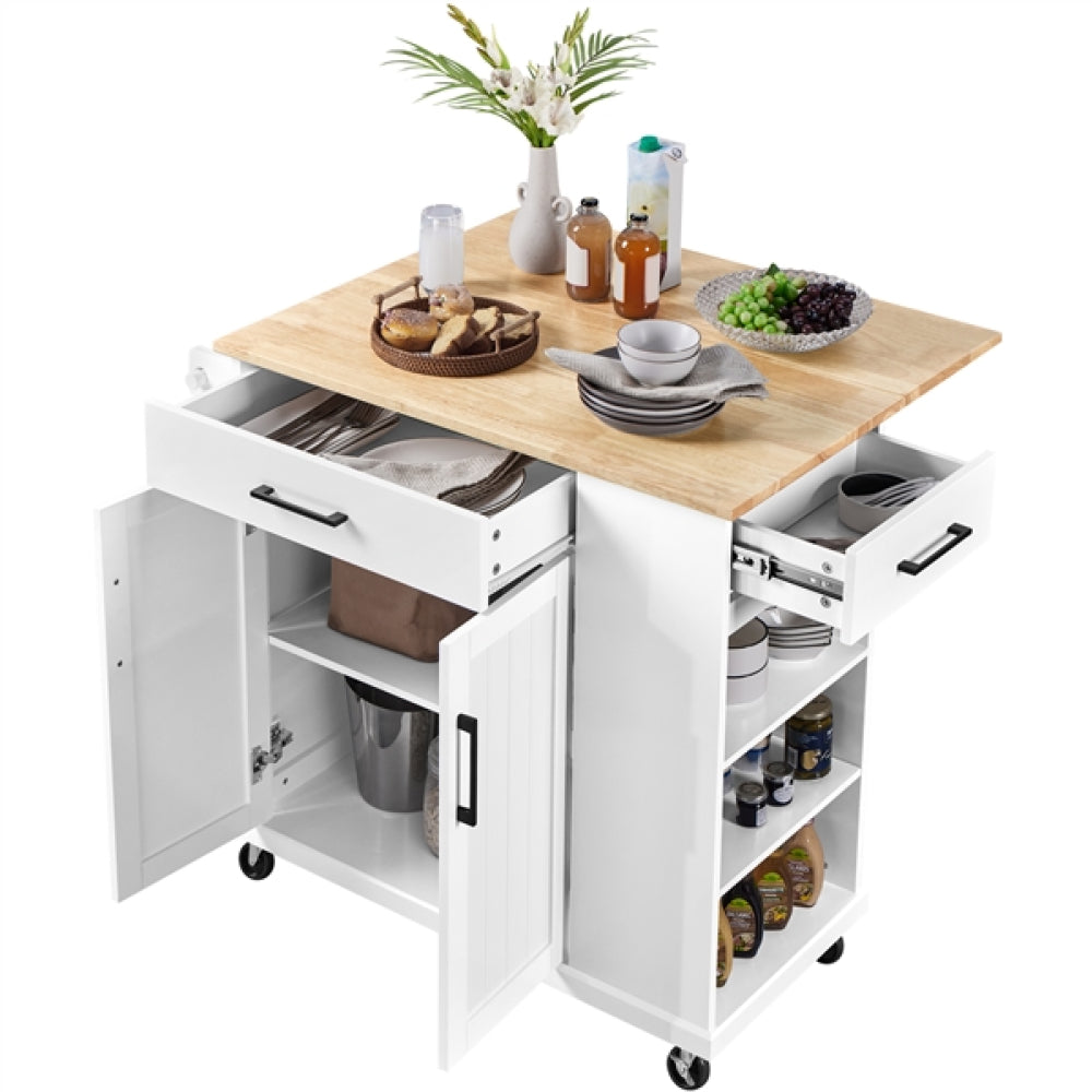 Kitchen Cart wood top with storage