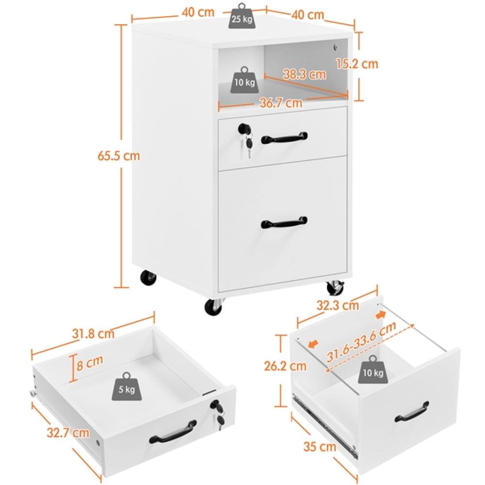 Mobile File Storage Organizer File Cabinet
