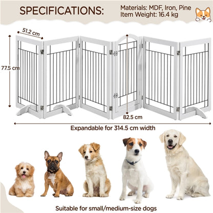 6-Panel Pet Puppy Safety Fence with 3 Support Feet