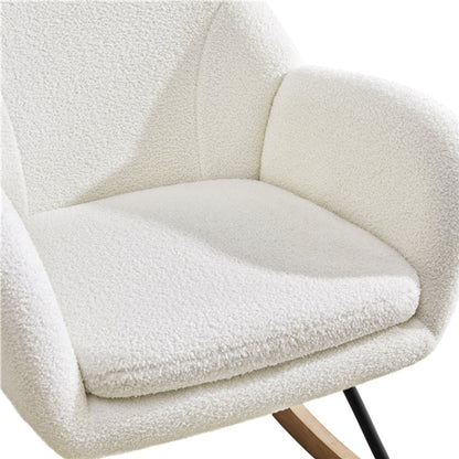 Boucle Upholstered Armchair Rocking Chair