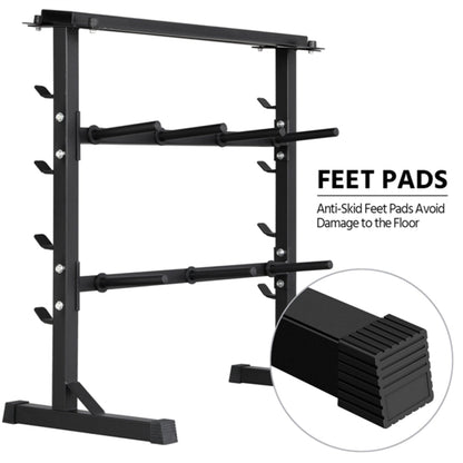 3 Tier Dumbbell Barbell Rack Weight Plate/Bar Storage Holder