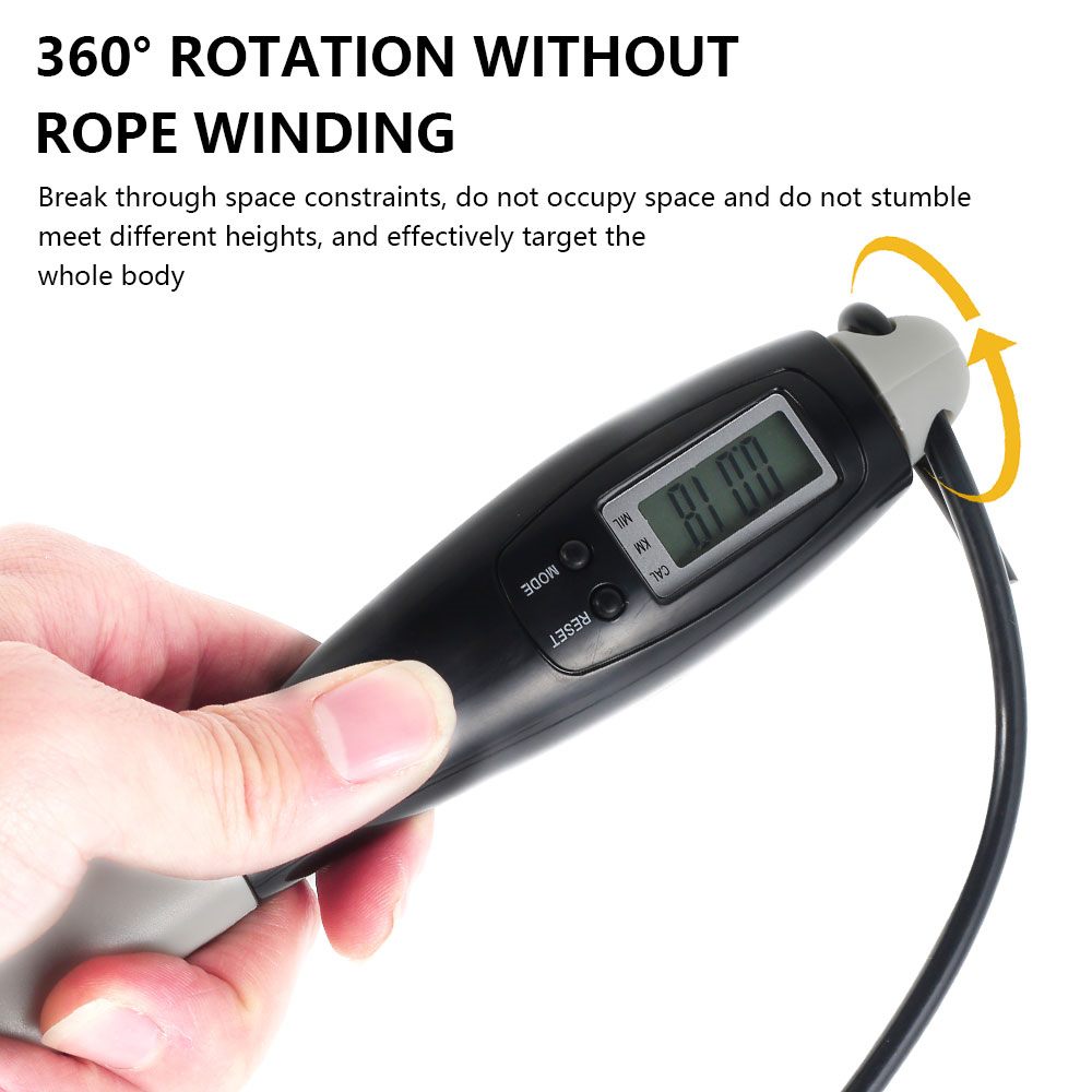 Cordless Skipping Digital Jump Rope (Black/Grey)