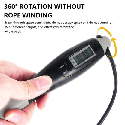 Cordless Skipping Digital Jump Rope (Black/Grey)