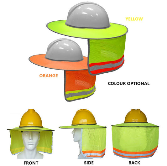 Hi Vis Hard Hat Helmet Brim Sun shield