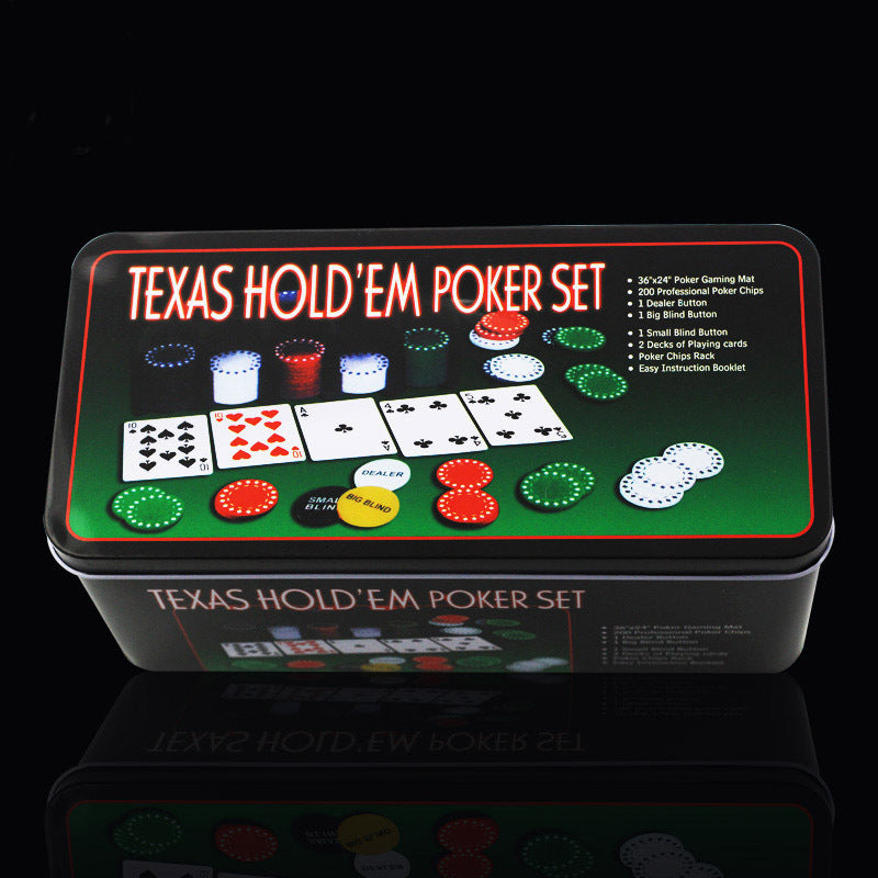 TEXAS HOLD’EM POKER SET – TINNED – 200 PIECES
