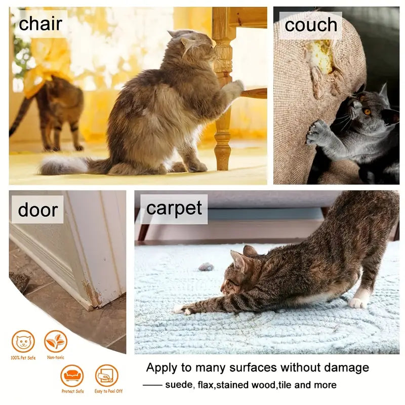 4PCS Pet Cat Anti Scratch Guard Mat Cat Scratching Post Furniture Sofa Protector