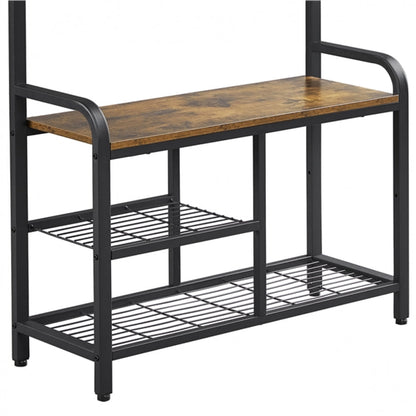 72” H Multifunctional Hall Tree with Bench &amp; Shoe Storage