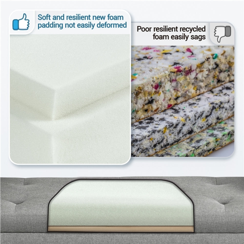 Modern Fabric Tufted Storage Bench Ottoman