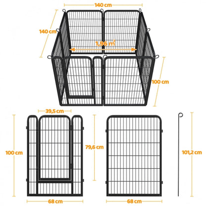 8 Panels Dog Playpen 100cm Tall