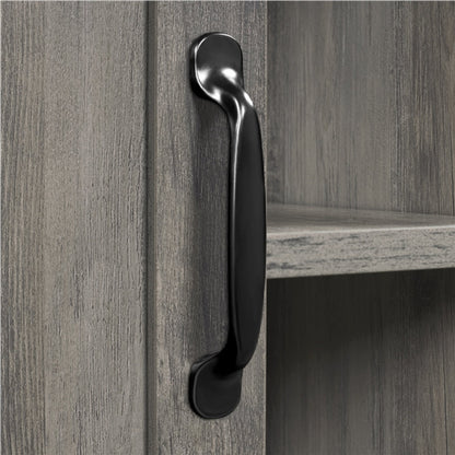 Sliding Barn Door TV Stand Grey Wash TV Cabinet