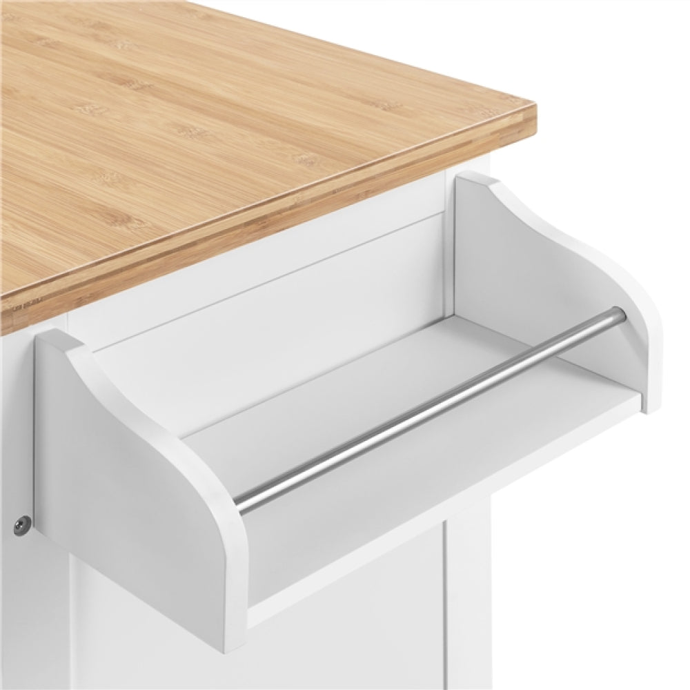 Kitchen Island Cart with Spice Rack Storage Rolling Kitchen Cart