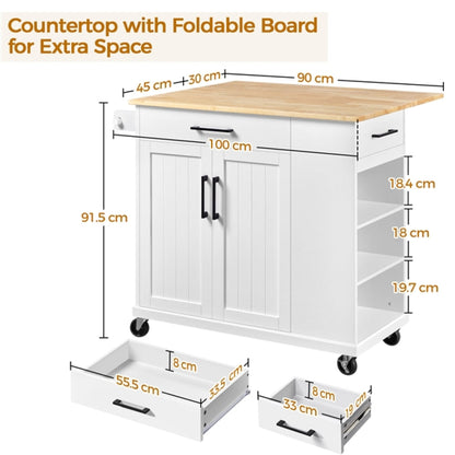 Kitchen Cart wood top with storage