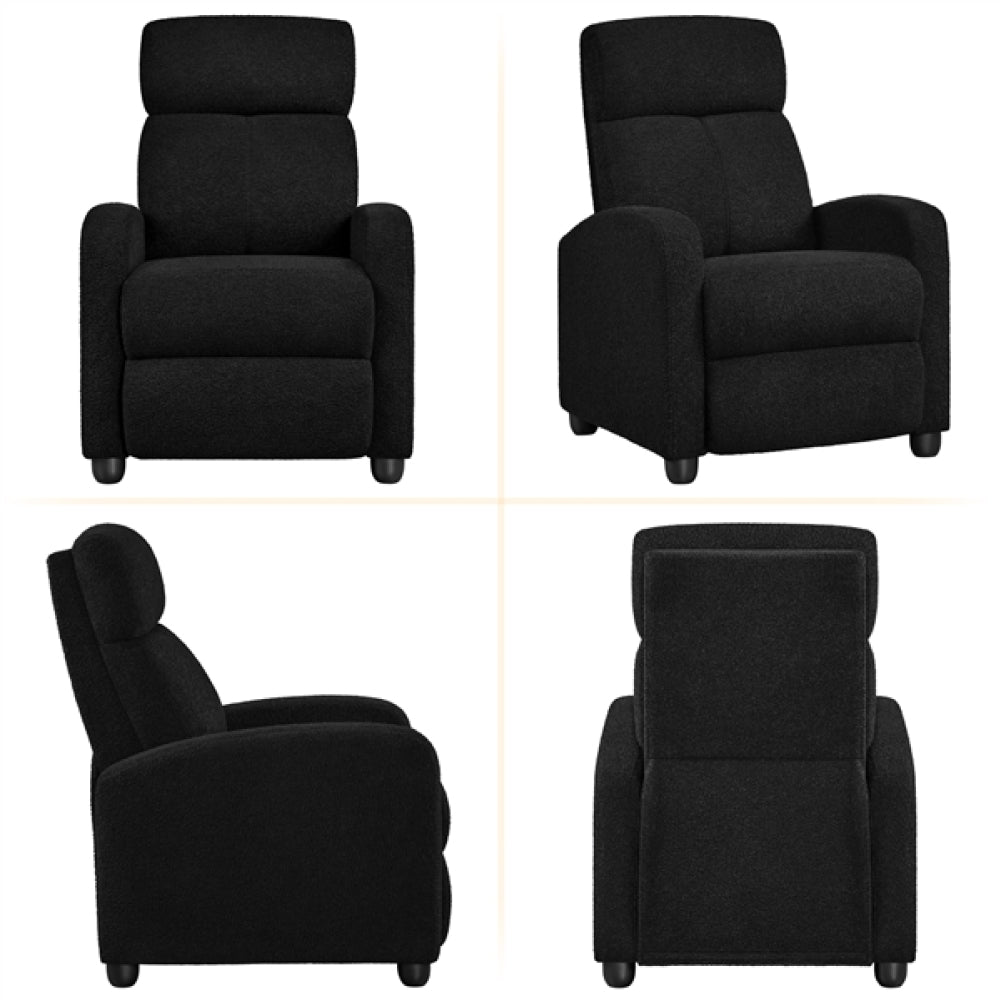 Recliner Chair Boucle Recliner Sofa Adjustable Modern Single Reclining Chair