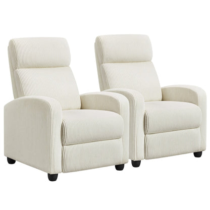 Recliner Chair Corduroy Recliner Sofa Adjustable Modern Single Reclining Chair