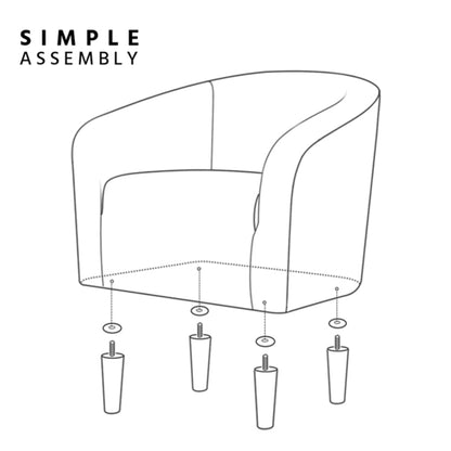 Boucle Club Chair Accent Barrel Chair Upholstered Arm Chair