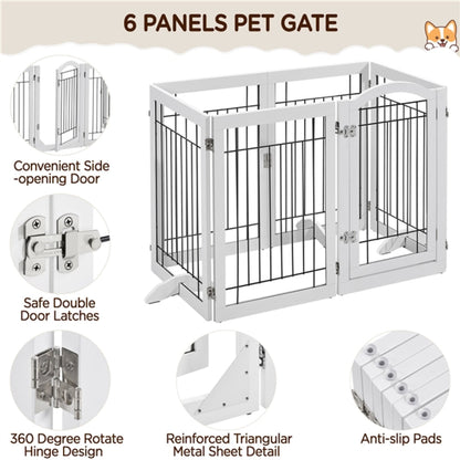 6-Panel Pet Puppy Safety Fence with 3 Support Feet