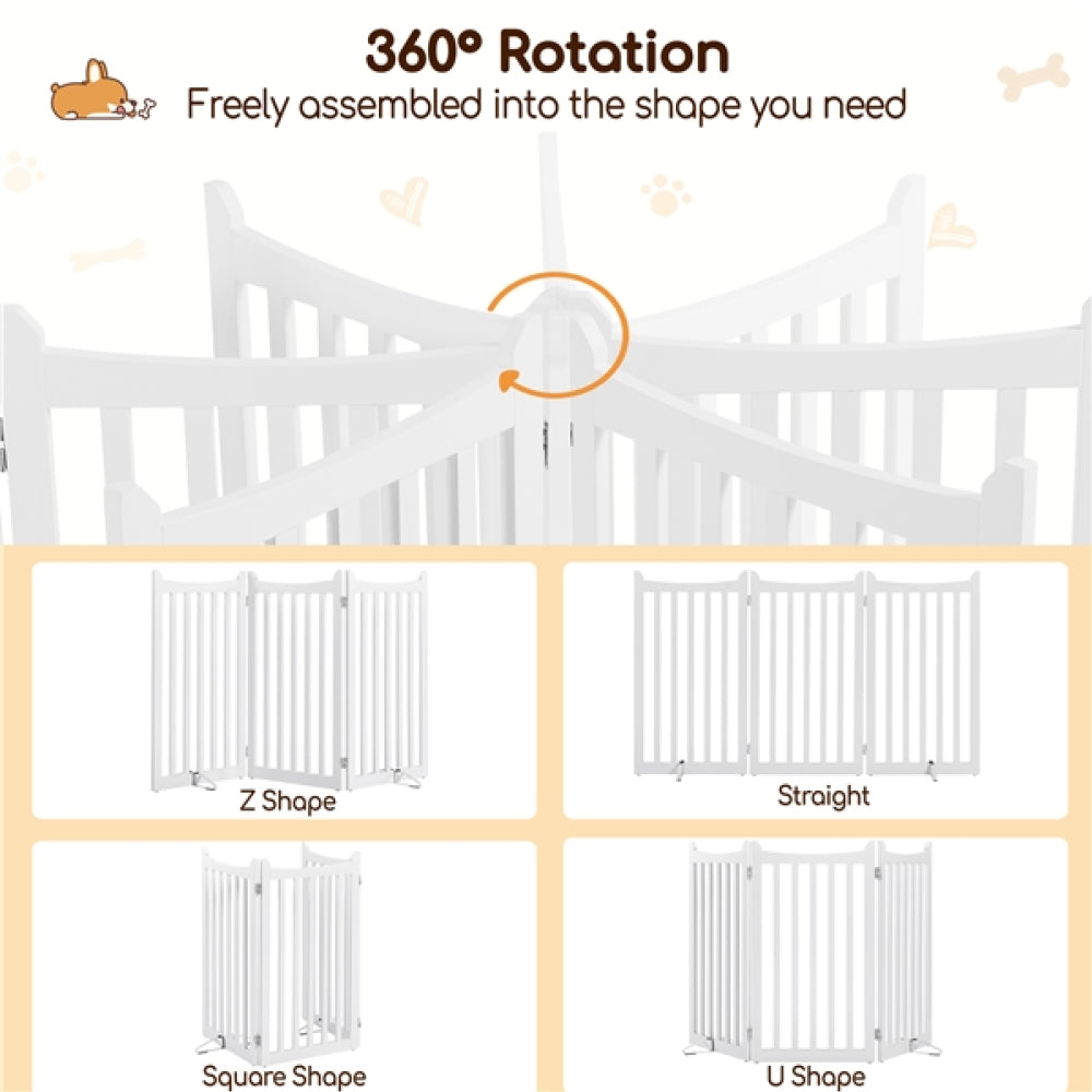 Indoor Pet Barrier for Doorway Dog Pen Wooden Pet Gate