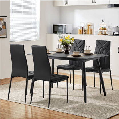 Set of 4 High Back Dining Chairs Upholstered Kitchen Chairs