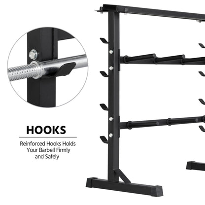 3 Tier Dumbbell Barbell Rack Weight Plate/Bar Storage Holder