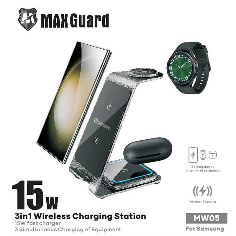 Desktop 3-in-1 Compatible with Phone Samsung Watch Earbuds 15W Fast Wireless Charging Stand