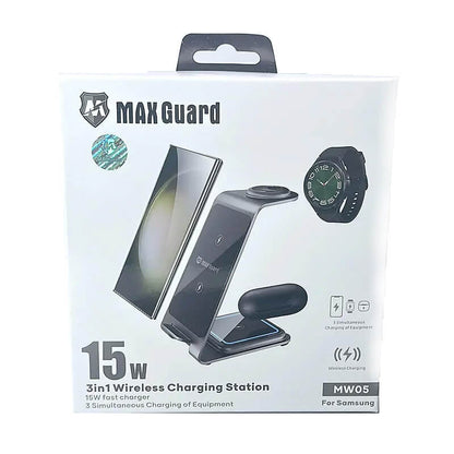Desktop 3-in-1 Compatible with Phone Samsung Watch Earbuds 15W Fast Wireless Charging Stand