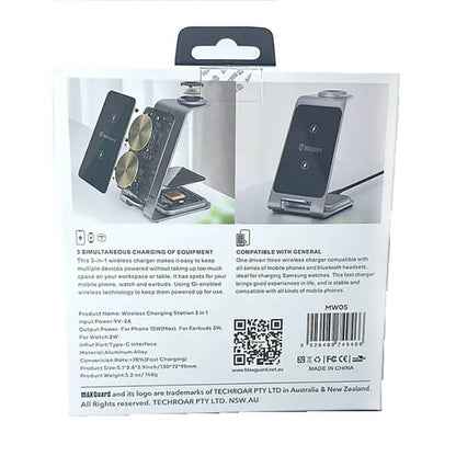 Desktop 3-in-1 Compatible with Phone Samsung Watch Earbuds 15W Fast Wireless Charging Stand