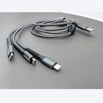 Mobie 3-in-1 USB to Type-C Lighting Micro Charging Data Cable 1.2m