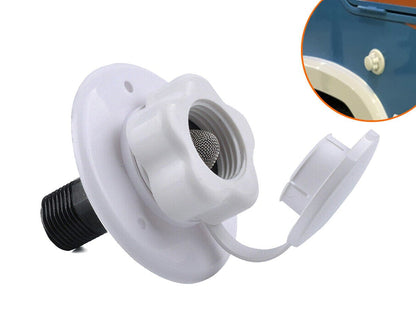 RV City Water Inlet with Check Valve (White)