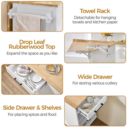 Kitchen Cart wood top with storage