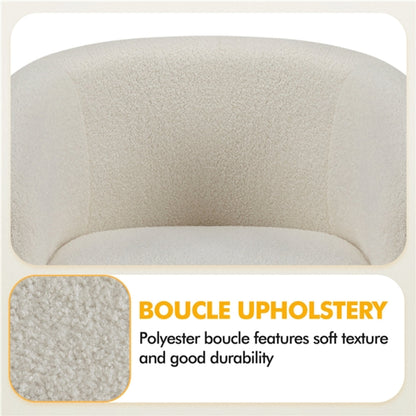 Boucle Club Chair Accent Barrel Chair Upholstered Arm Chair