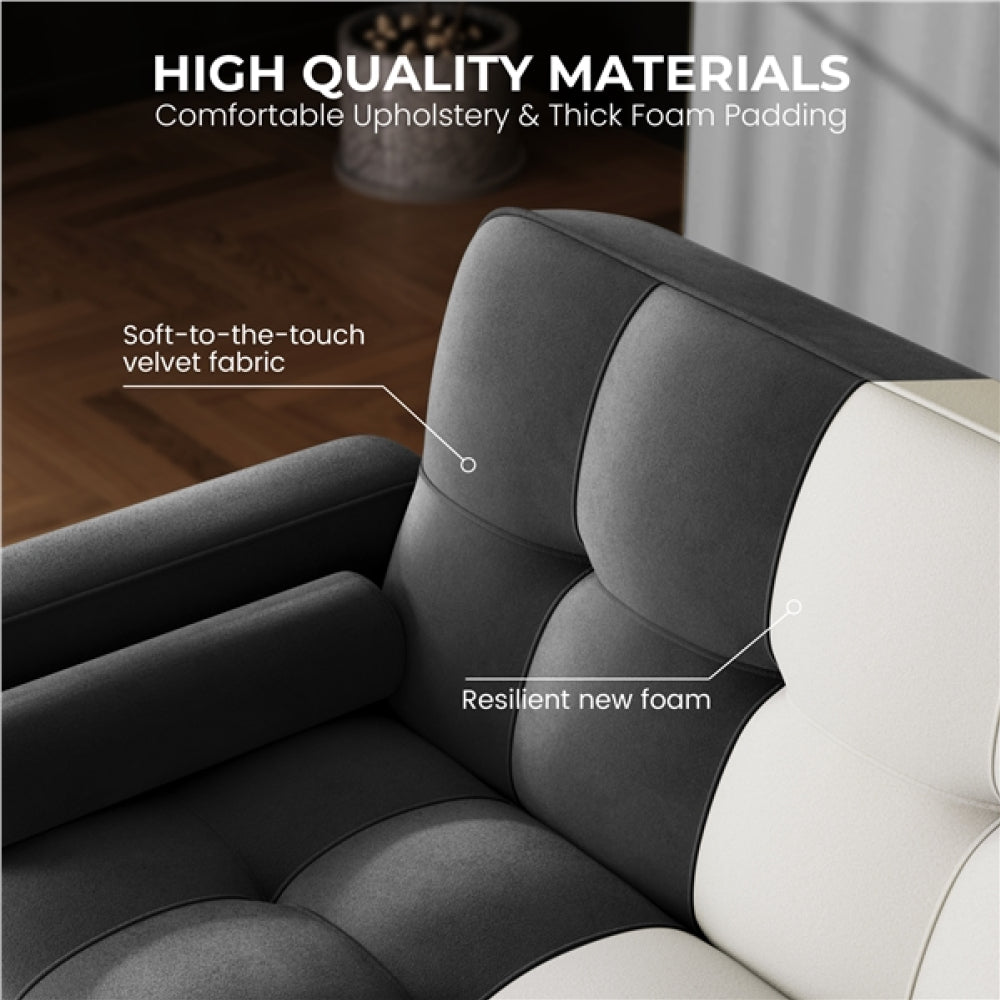 3 Seater Velvet Convertible Sofa Bed
