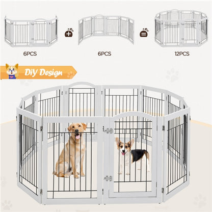 6-Panel Pet Puppy Safety Fence with 3 Support Feet