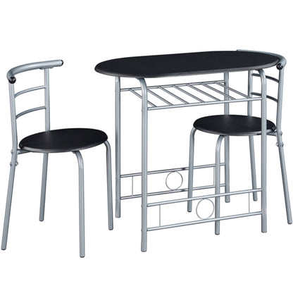 Modern Round Dining Table Set for 2 Chairs + 1 Table