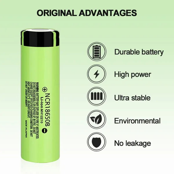 18650 Rechargeable Battery Flat Top 12PCS