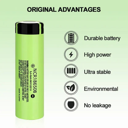 18650 Rechargeable Battery Power Flat Top 6PCS