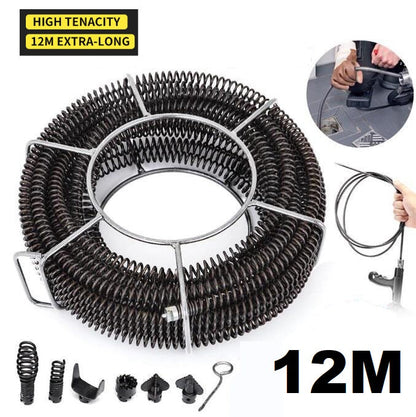 Drain Snake Pipe Cleaner Sewer Cleaner 12M 6 Drill Bit Tool