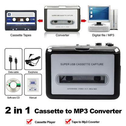 USB Cassette Player and Tape to MP3 Converter