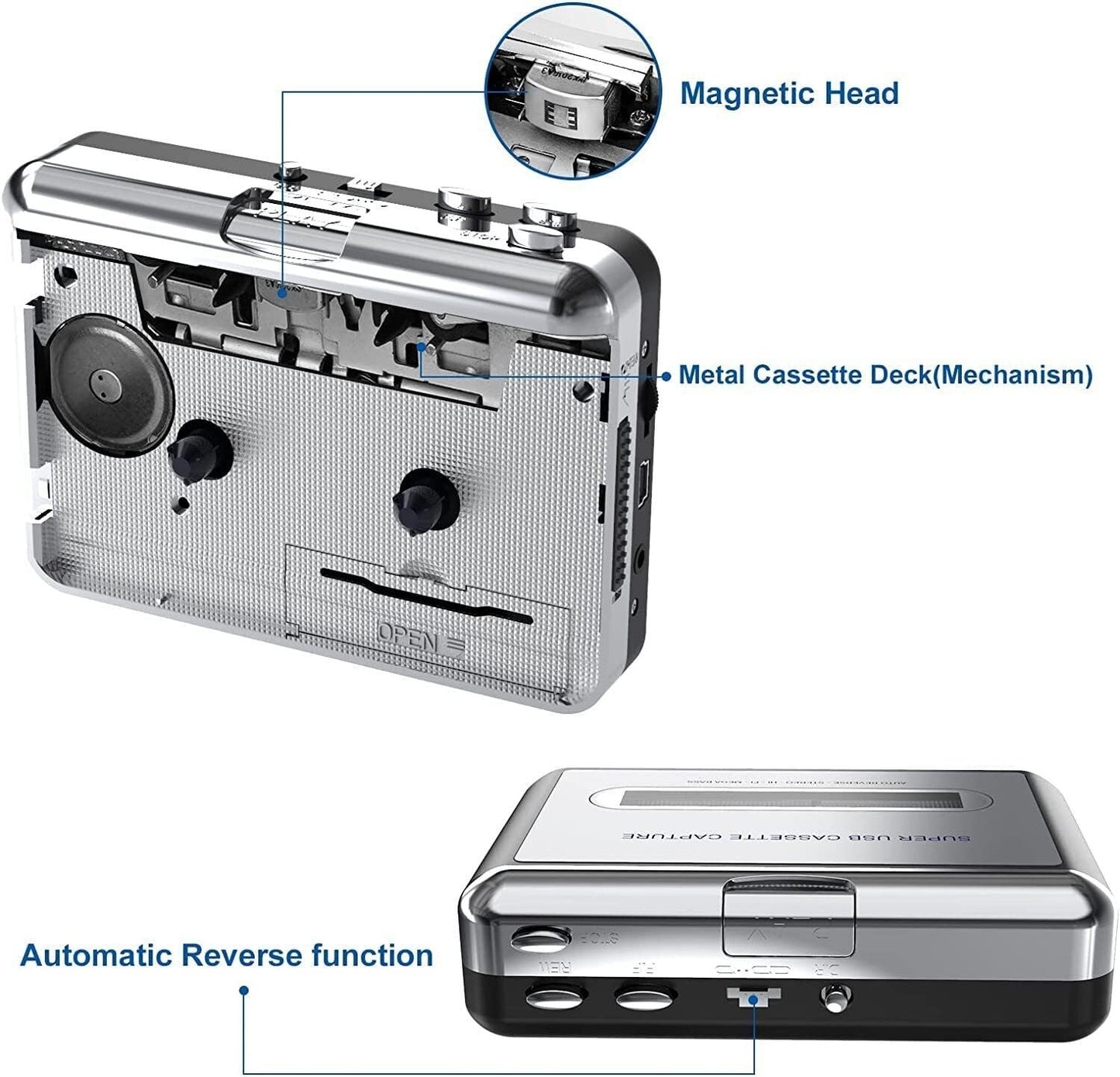 USB Cassette Player and Tape to MP3 Converter